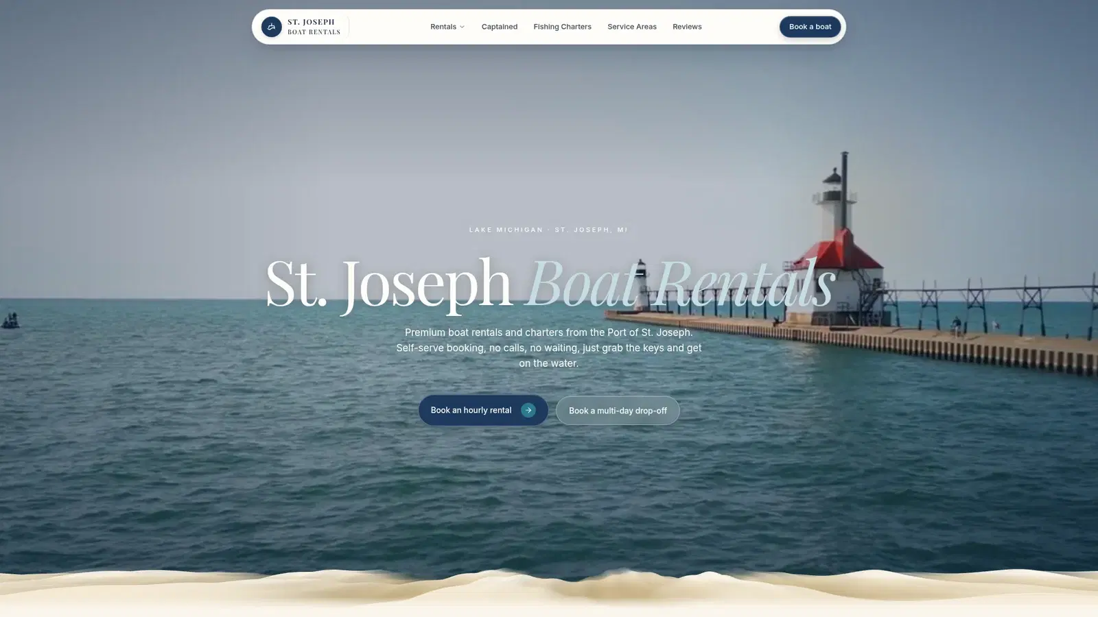 Website built by Nexvato for St. Joseph Boat Rentals