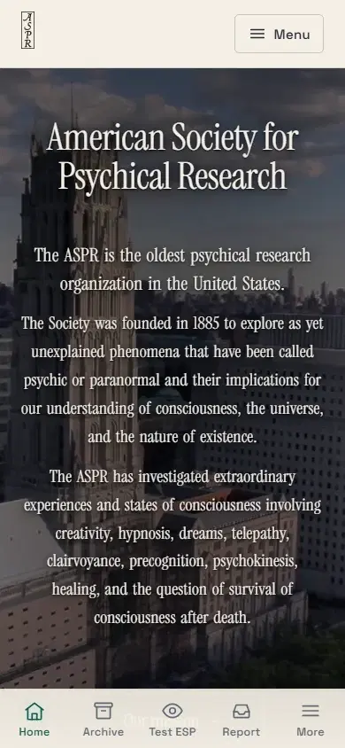 The ASPR homepage on a mobile phone, with its navigation and hero adapted to a narrow screen